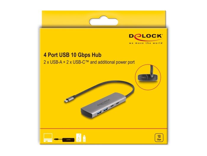 EAN 4043619642991 - DeLOCK 64299 hub de interfaz USB 3.2 Gen 1 (3.1 Gen 1) Type-C 10000 Mbit/s Gris imagen 3