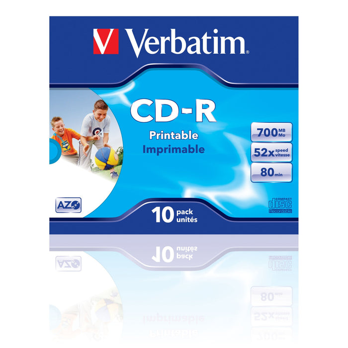 EAN 0023942433255 - Verbatim CD-R AZO Wide Inkjet Printable 700 MB 52x 10 pieza(s) imagen 2