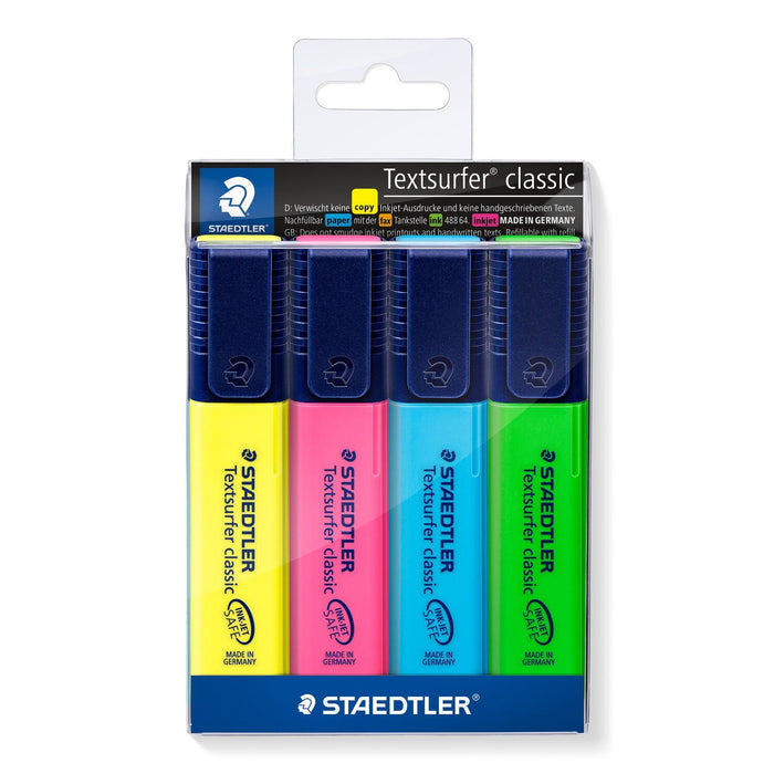 EAN 4007817321027 - Staedtler Textsurfer classic 364 marcador 4 pieza(s) Punta de cincel Azul, Verde, Rosa, Amarillo imagen 1
