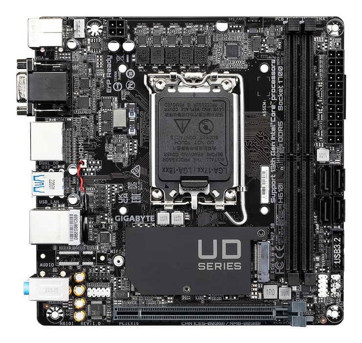 EAN 4719331855222 - GIGABYTE H610I placa base Intel H610 Express LGA 1700 mini ITX imagen 2