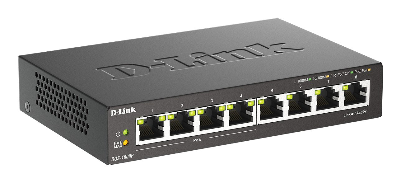 EAN 0790069344176 - D-Link DGS-1008P/E switch No administrado L2 Gigabit Ethernet (10/100/1000) Energía sobre Ethernet (PoE)  imagen 2