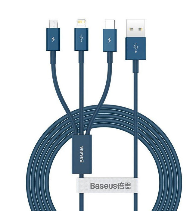 EAN 6953156205543 - Baseus CAMLTYS-03 cable USB 1,5 m USB A USB C/Micro-USB B/Lightning Azul imagen 5