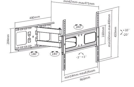 EAN 6956745153003 - SUNNE 37-63-EA2 soporte para TV 177,8 cm (70") Negro imagen 2