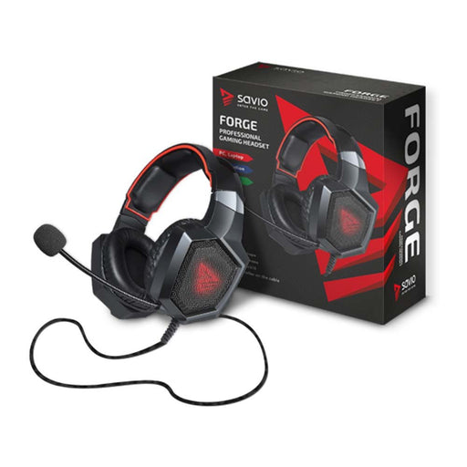 EAN 5901986045489 - Savio SAVGH-FORGE auricular y casco Auriculares Alámbrico gancho de oreja Juego Negro, Rojo imagen 2