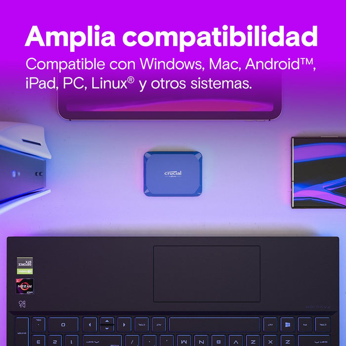 EAN 0649528941985 - Crucial X10 4 TB USB Tipo C USB 3.2 Gen 2x2 Azul imagen 5