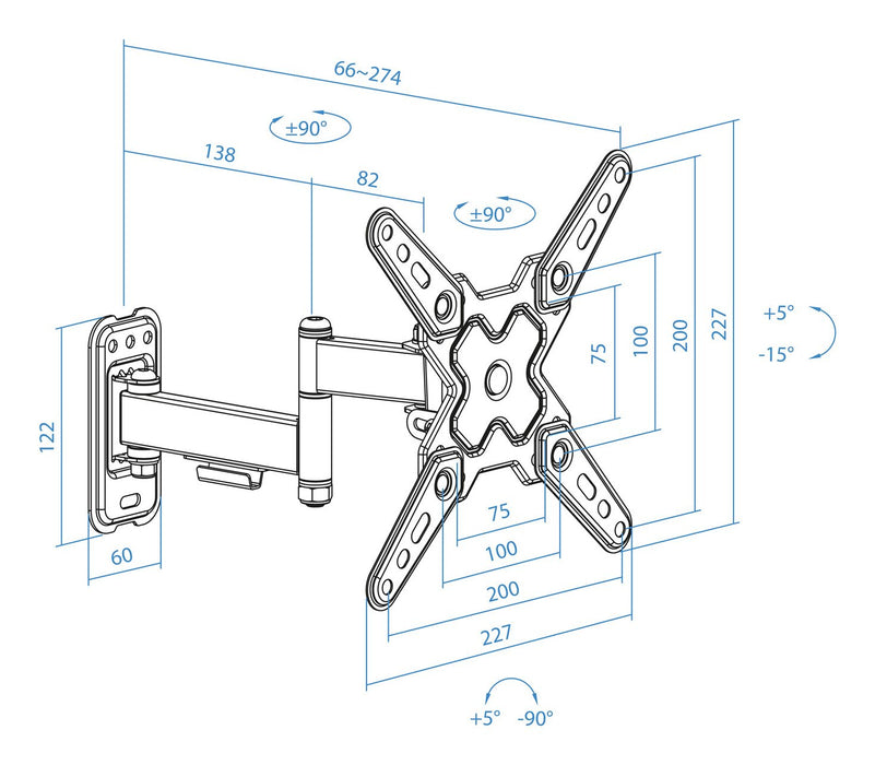 EAN 8433281014503 - TooQ LP1344TN-B soporte para TV 109,2 cm (43") imagen 4