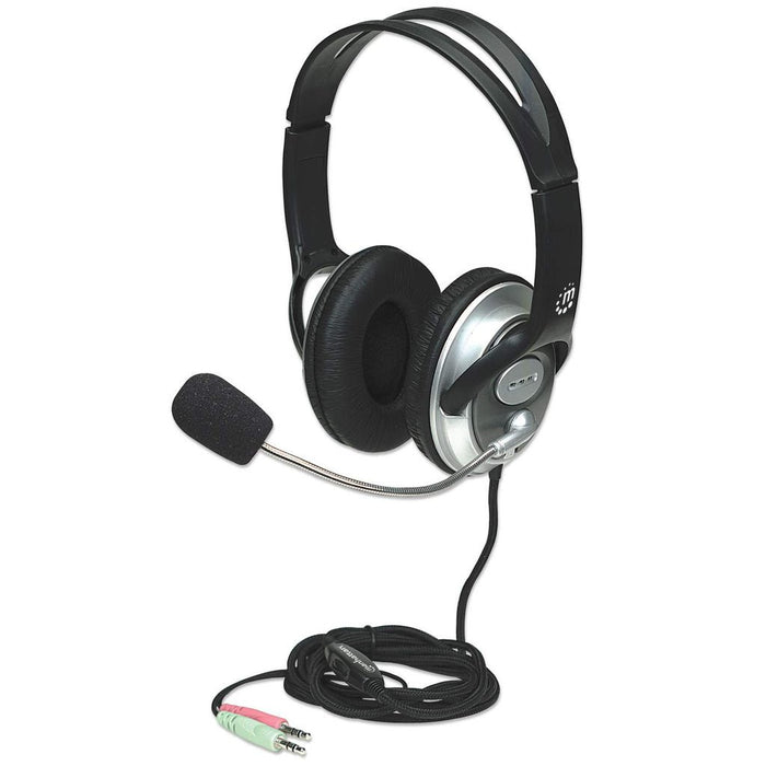 EAN 0766623175555 - Manhattan 175555 auricular y casco Auriculares Alámbrico Diadema Llamadas/Música Negro imagen 1