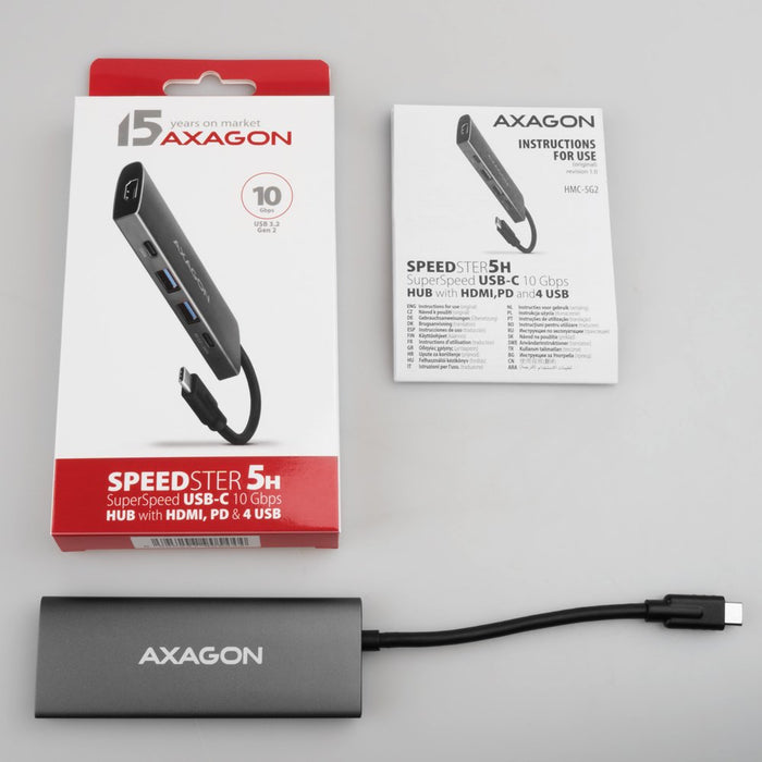 EAN 8595247909060 - Axagon HMC-5G21 base para portátil y replicador de puertos Alámbrico USB 3.2 Gen 2 (3.1 Gen 2) Type-C Gri imagen 8