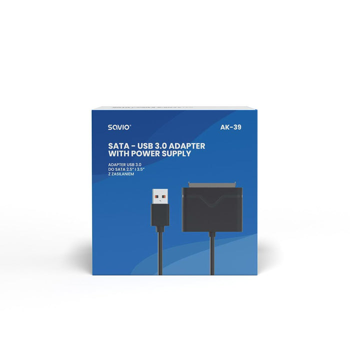EAN 5901986045694 - Savio AK-39 USB 3.0 - SATA III adapter for 3.5/2.5\" drives with power supply - Adapter - Digital/Daten t imagen 5