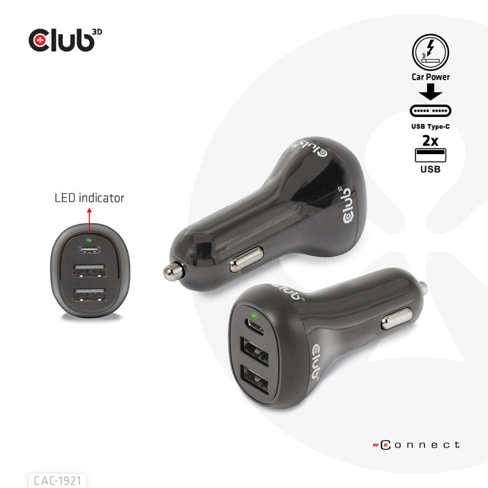 EAN 8719214472788 - CLUB3D USB KFZ-Ladegerät 1xUSB C 2xUSB A 36W 12/24V retail imagen 6