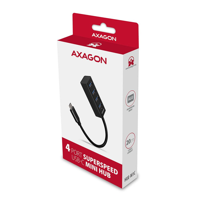EAN 8595247905635 - Axagon HUE-M1C hub de interfaz USB 3.2 Gen 1 (3.1 Gen 1) Type-C 5000 Mbit/s Negro imagen 6