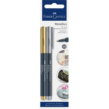 EAN 4005401607960 - Faber-Castell 160796 marcador 2 pieza(s) Punta de pincel Oro, Metálico imagen 1