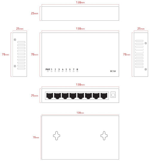 EAN 5715063808245 - Lanview LVN-DESK-8PORT-1G no categorizado imagen 2