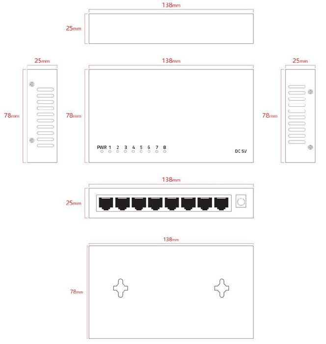 EAN 5715063808245 - Lanview LVN-DESK-8PORT-1G no categorizado imagen 2