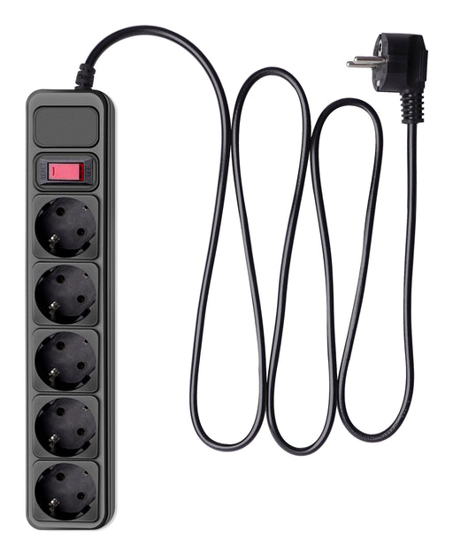 EAN 5901720130181 - Akyga AK-SP-06A limitador de tensión Negro 5 salidas AC 1,8 m imagen 1