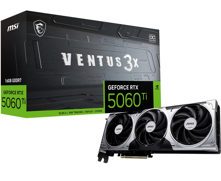 EAN 4711377337618 - MSI VENTUS GeForce RTX 5060 TI 16G 3X OC NVIDIA 16 GB GDDR7 imagen 1