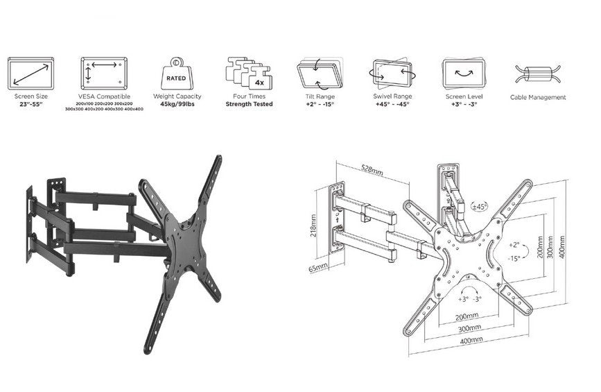 EAN 4015867225752 - Equip 650328 soporte para TV 139,7 cm (55") Negro imagen 10