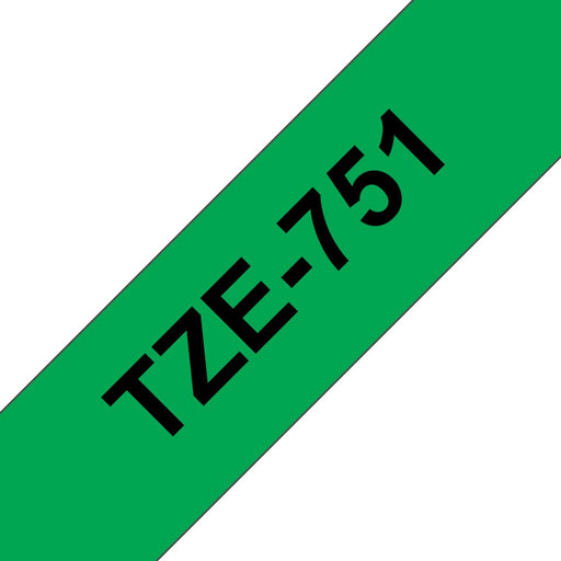 EAN 4977766692434 - Brother TZE-751 cinta para impresora de etiquetas Negro sobre verde imagen 1