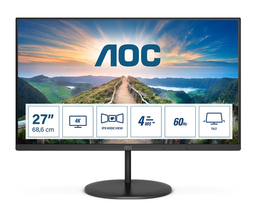EAN 4038986189897 - AOC V4 U27V4EA pantalla para PC 68,6 cm (27") 3840 x 2160 Pixeles 4K Ultra HD LED Negro imagen 1