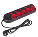 EAN 5902211109617 - Maclean MCE204 base múltiple 1,5 m 5 salidas AC Interior Negro, Rojo imagen 2