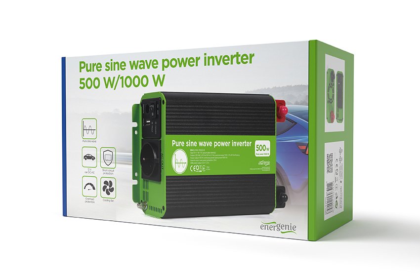 EAN 8716309124058 - EnerGenie EG-PWC-PS500-01 adaptador e inversor de corriente Auto 500 W Negro, Verde imagen 8