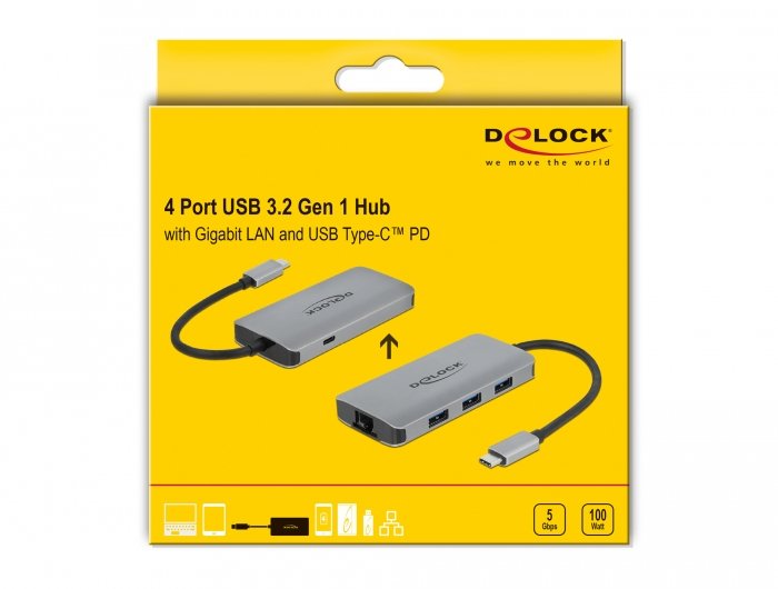 EAN 4043619632527 - DeLOCK 63252 base para portátil y replicador de puertos Alámbrico USB 3.2 Gen 1 (3.1 Gen 1) Type-C Gris imagen 4