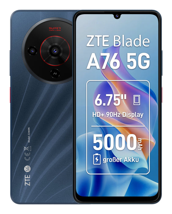 EAN 6902176151132 - ZTE Blade A76 5G 17,1 cm (6.75") SIM doble USB Tipo C 4 GB 128 GB 5000 mAh Negro imagen 1