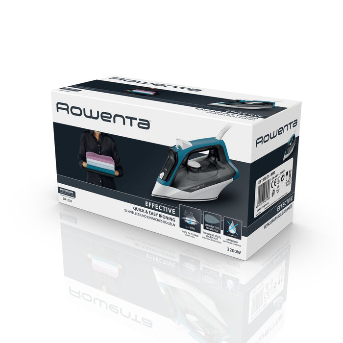EAN 4210101962343 - Rowenta DX1550 Plancha seco Suela de acero inoxidable 2200 W Azul imagen 11