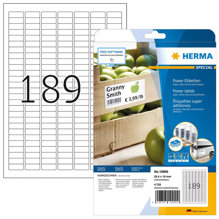 EAN 4008705109000 - HERMA 10900 etiqueta de impresora Blanco Etiqueta para impresora autoadhesiva imagen 1