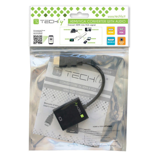 EAN 8057685306301 - Techly HDMI - VGA+3.5mm+Micro USB B M/F 0,15 m Negro imagen 2