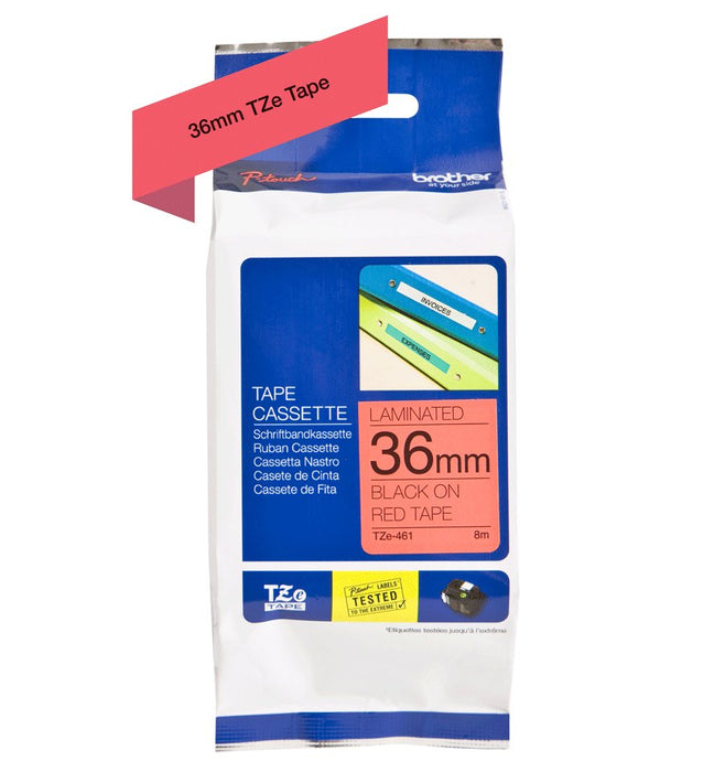 EAN 4977766686389 - Brother TZE-461 cinta para impresora de etiquetas Negro sobre rojo imagen 3