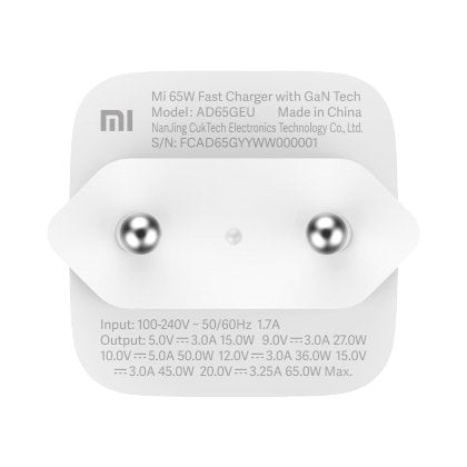 EAN 6934177722851 - Xiaomi Mi 65W Fast Charger with GaN Tech Universal Blanco Corriente alterna Interior imagen 2