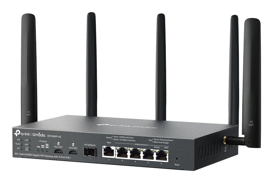 EAN 8885020627428 - TP-Link ER706WP-4G router inalámbrico Gigabit Ethernet Doble banda (2,4 GHz / 5 GHz) Negro imagen 3