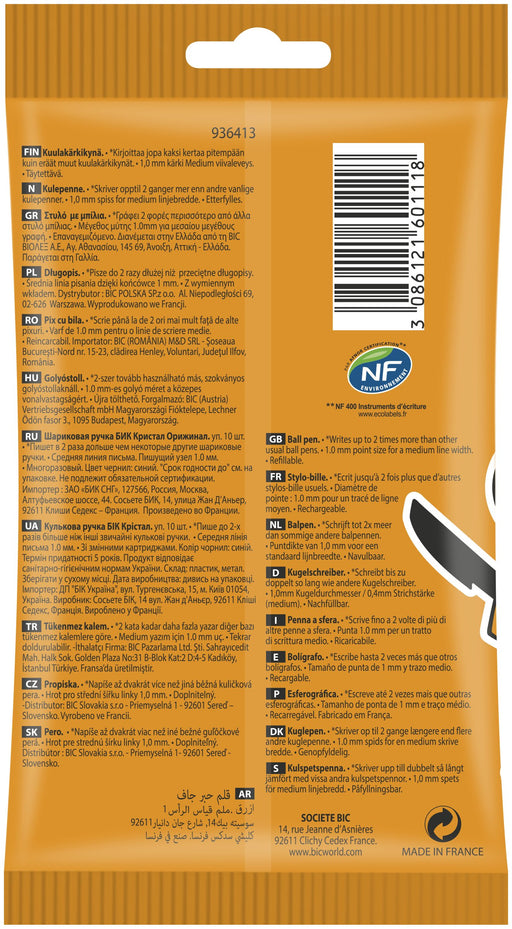 EAN 3086121601118 - BIC 830863 bolígrafo Azul 10 pieza(s) imagen 2