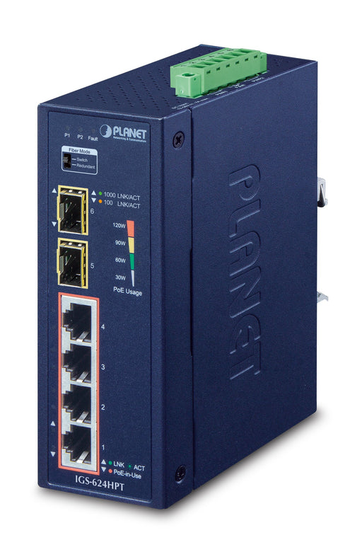 EAN 4711213689505 - PLANET IGS-624HPT switch No administrado Gigabit Ethernet (10/100/1000) Energía sobre Ethernet (PoE) Azul imagen 1