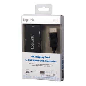 EAN 4052792046168 - LogiLink CV0109 adaptador de cable de vídeo 0,15 m DisplayPort VGA + HDMI + DVI Negro imagen 5