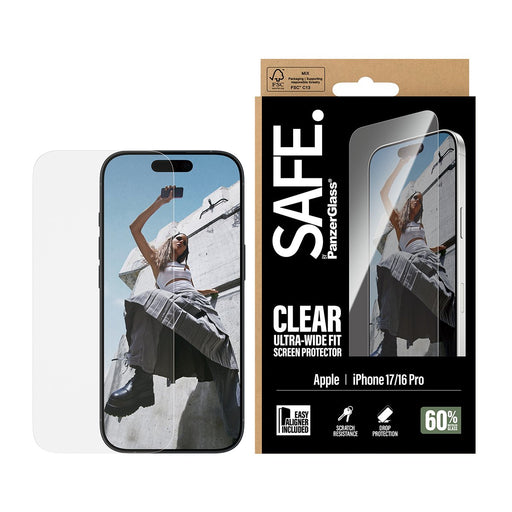 EAN 5715685025853 - PanzerGlass SAFE. by ® Screen Protector iPhone 17 | iPhone 16 Pro | Ultra-Wide Fit w. EasyAligner Protect imagen 2