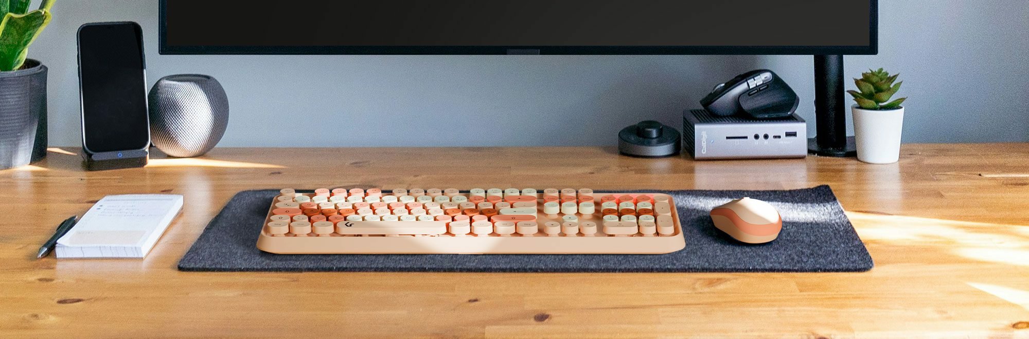 EAN 4250078173472 - KeySonic KSKM-8200M-RF teclado Ratón incluido Oficina RF inalámbrico QWERTZ Alemán Beige, Marrón, Rosa imagen 4