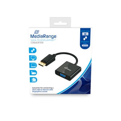 EAN 4260459615699 - MediaRange MRCS173 adaptador de cable de vídeo 0,15 m VGA (D-Sub) DisplayPort Negro imagen 1