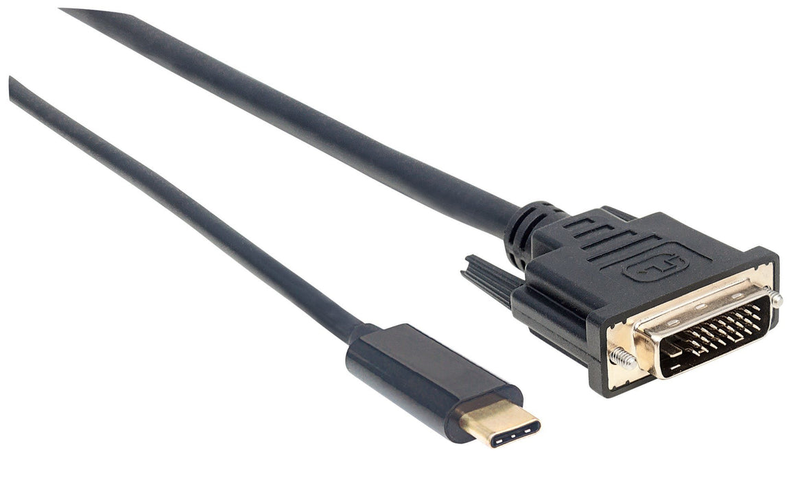 EAN 0766623152457 - Manhattan 152457 adaptador de cable de vídeo 2 m USB Tipo C DVI Negro imagen 2