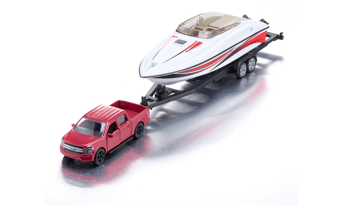 EAN 4006874025688 - Siku Ford F150 with motorboat Set de modelos a escala de coches Previamente montado 1:50 imagen 6
