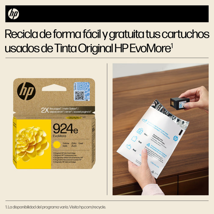 EAN 0196786147487 - HP 924e EvoMore Yellow Original Ink Cartridge cartucho de tinta 1 pieza(s) Alto rendimiento (XL) Amarillo imagen 3