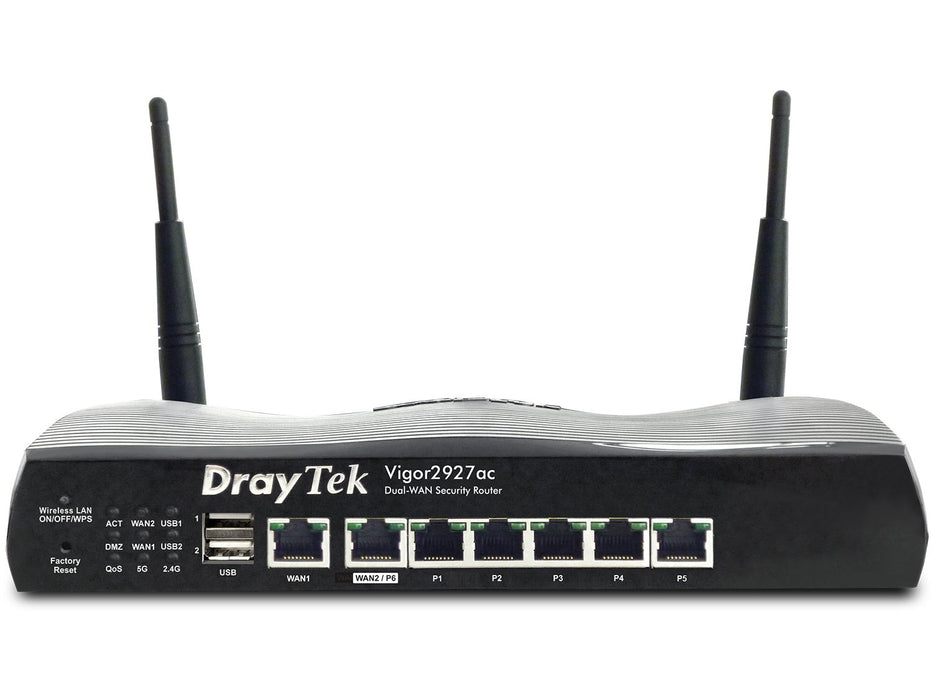 EAN 4710484741202 - DrayTek Vigor2927ac router inalámbrico Gigabit Ethernet Doble banda (2,4 GHz / 5 GHz) 4G Negro imagen 1