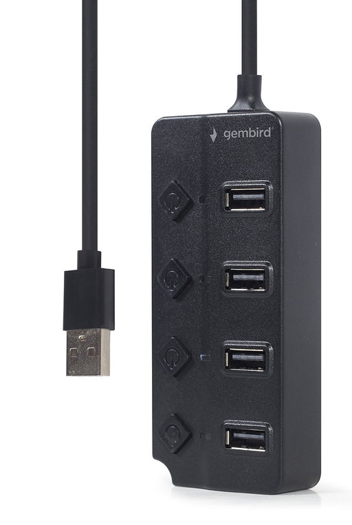 EAN 8716309124683 - Gembird USB 2.0 powered 4-port hub with switches black USB 2.0 Type-A Negro imagen 1