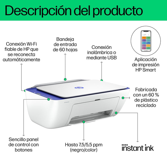 EAN 0196337820159 - HP DeskJet 2821e All-in-One Printer Inyección de tinta térmica A4 4800 x 1200 DPI 7,5 ppm Wifi imagen 6