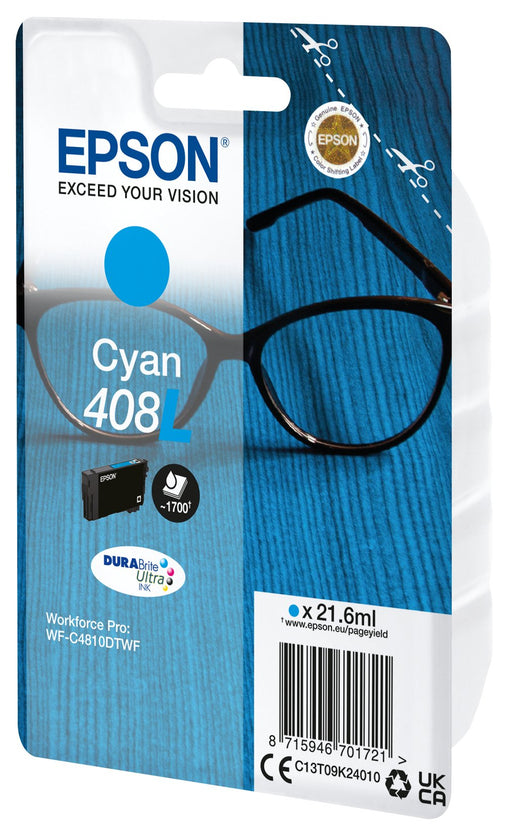 EAN 8715946701721 - Epson 408L DURABrite Ultra cartucho de tinta 1 pieza(s) Original Alto rendimiento (XL) Cian imagen 2