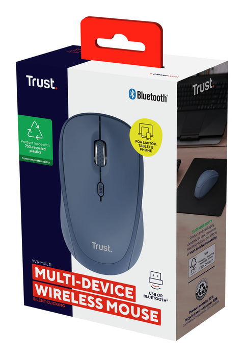 EAN 8713439254556 - Trust Yvi+ ratón Universal Ambidextro RF Wireless + Bluetooth Óptico 1600 DPI imagen 5