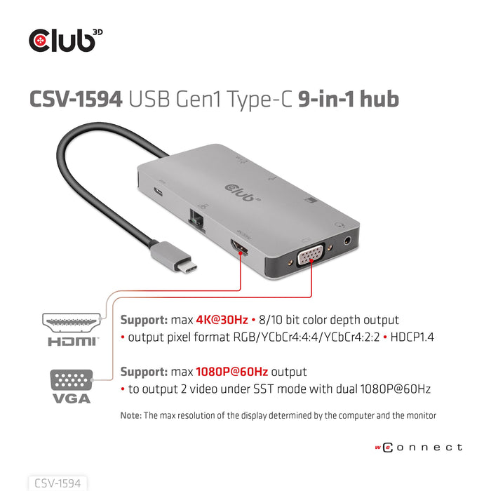EAN 8719214472177 - CLUB3D CSV-1594 base para portátil y replicador de puertos USB 3.2 Gen 1 (3.1 Gen 1) Type-C Negro, Gris imagen 12