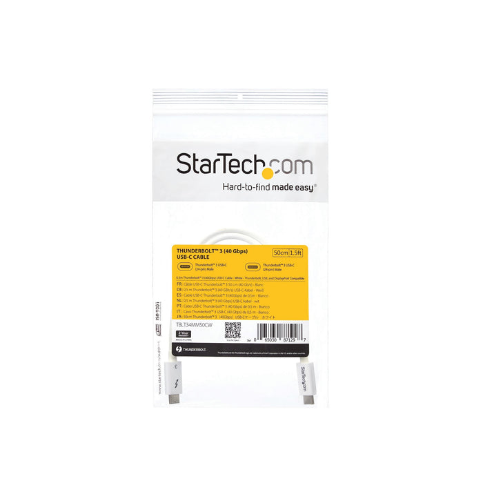 EAN 0065030871297 - StarTech.com TBLT34MM50CW cable Thunderbolt 0,5 m 40 Gbit/s imagen 7