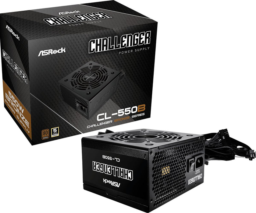 EAN 4710483948008 - Asrock CL-550B Challenger unidad de fuente de alimentación 550 W 20+4 pin ATX ATX Negro imagen 1